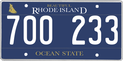 RI license plate 700233