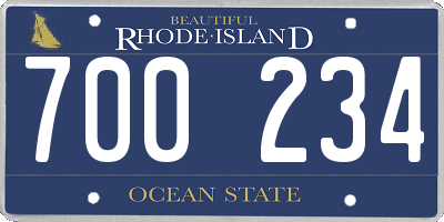 RI license plate 700234