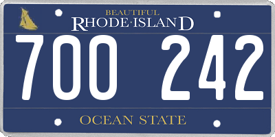 RI license plate 700242