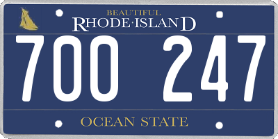 RI license plate 700247