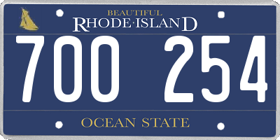 RI license plate 700254