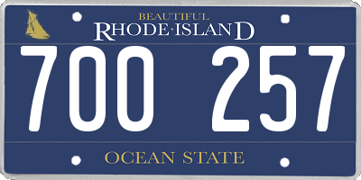 RI license plate 700257