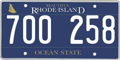 RI license plate 700258