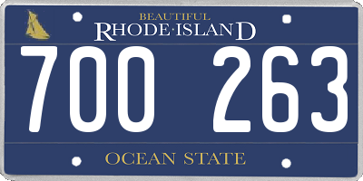 RI license plate 700263