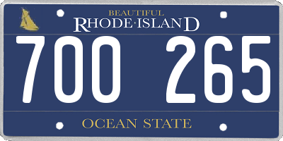 RI license plate 700265