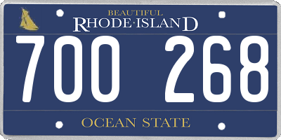 RI license plate 700268