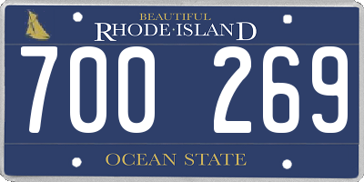 RI license plate 700269