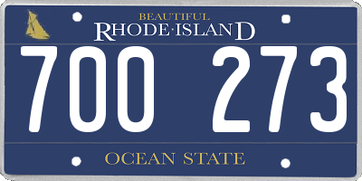 RI license plate 700273