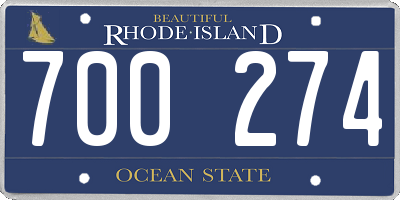 RI license plate 700274