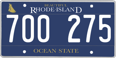 RI license plate 700275