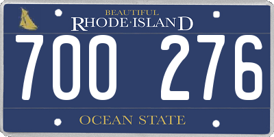 RI license plate 700276