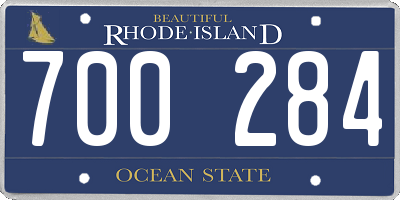 RI license plate 700284