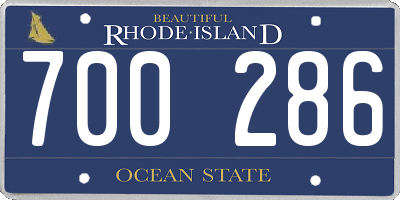 RI license plate 700286