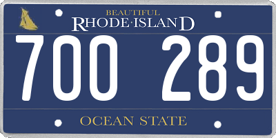 RI license plate 700289