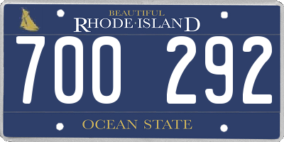 RI license plate 700292