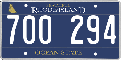RI license plate 700294