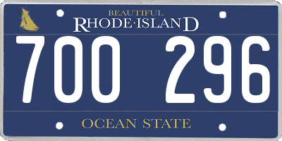 RI license plate 700296