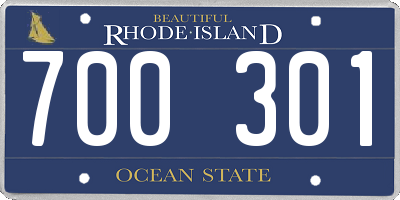 RI license plate 700301