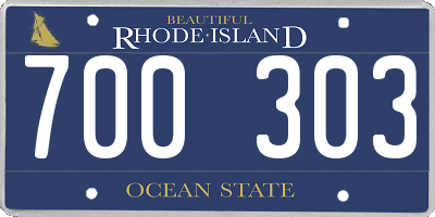 RI license plate 700303