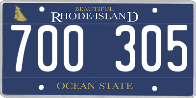 RI license plate 700305