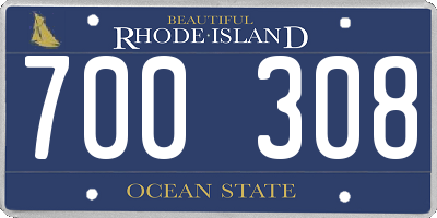 RI license plate 700308