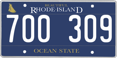 RI license plate 700309