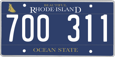 RI license plate 700311