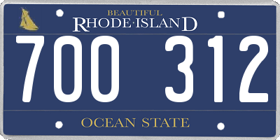 RI license plate 700312