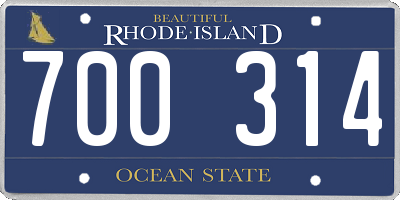 RI license plate 700314