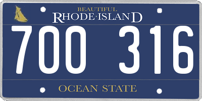 RI license plate 700316