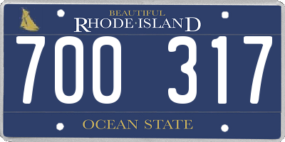 RI license plate 700317