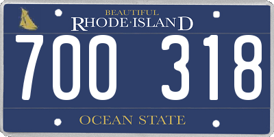 RI license plate 700318