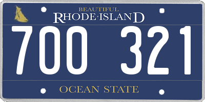 RI license plate 700321