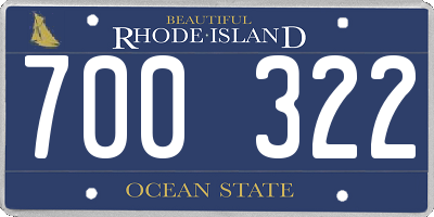 RI license plate 700322