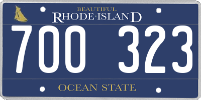 RI license plate 700323