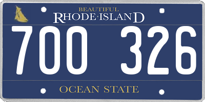 RI license plate 700326