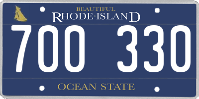 RI license plate 700330