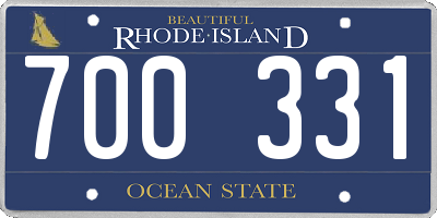 RI license plate 700331