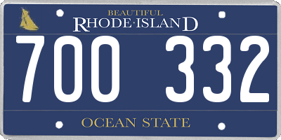 RI license plate 700332