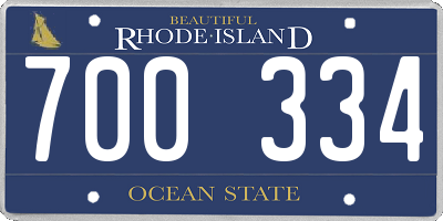 RI license plate 700334