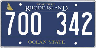 RI license plate 700342
