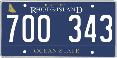 RI license plate 700343