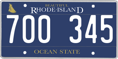 RI license plate 700345