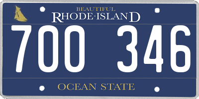 RI license plate 700346