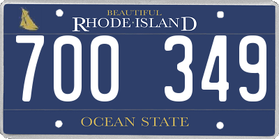 RI license plate 700349