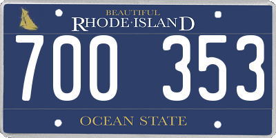 RI license plate 700353