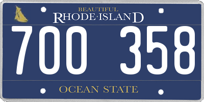 RI license plate 700358