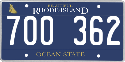 RI license plate 700362