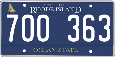 RI license plate 700363