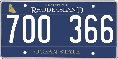 RI license plate 700366